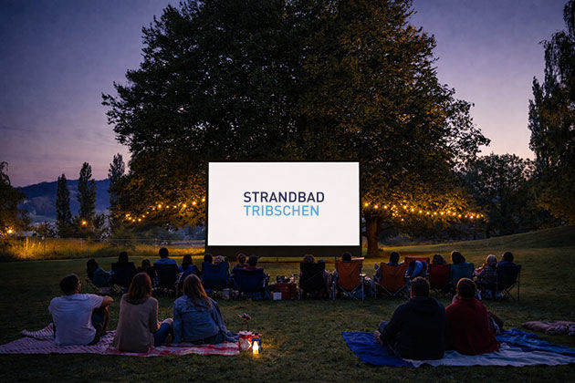 Openair Kino Leinwand in der Tribschenbadi